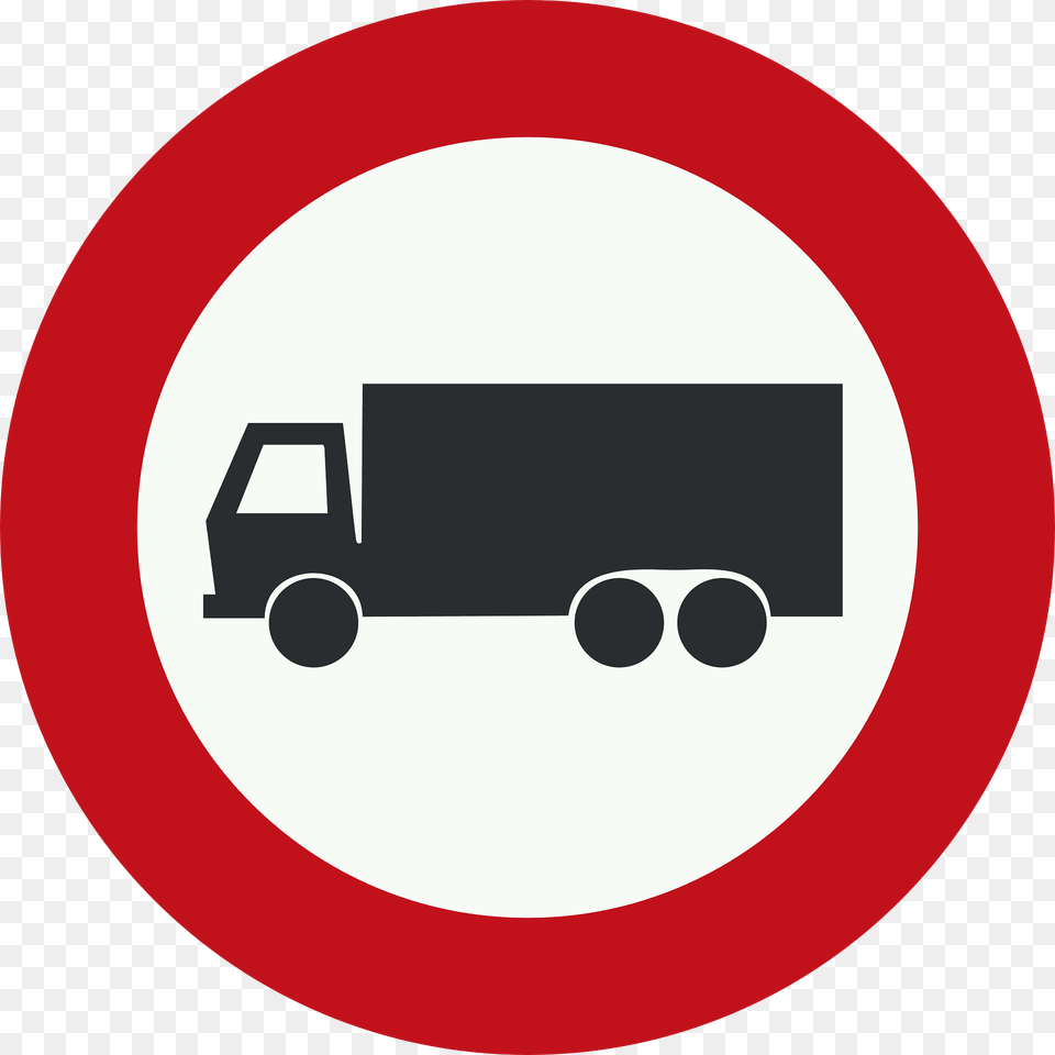 No Heavy Goods Vehicles Sign In Netherlands Clipart, Symbol, Road Sign, Disk Free Transparent Png
