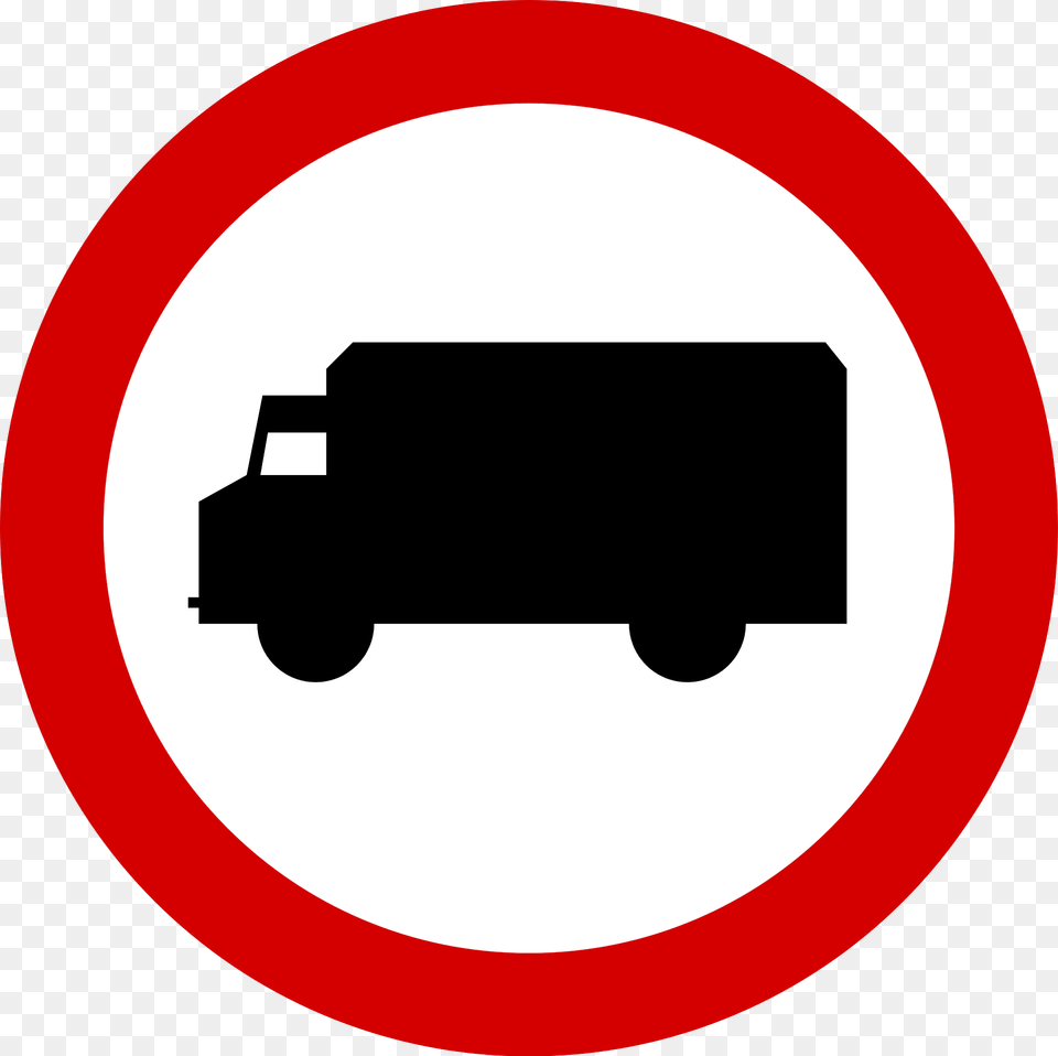 No Heavy Goods Vehicles Sign In Poland Clipart, Symbol, Road Sign Png