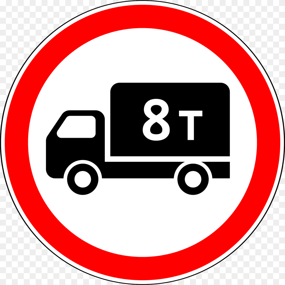 No Heavy Goods Vehicles Sign In Russia Clipart, Symbol, Road Sign, Disk Png