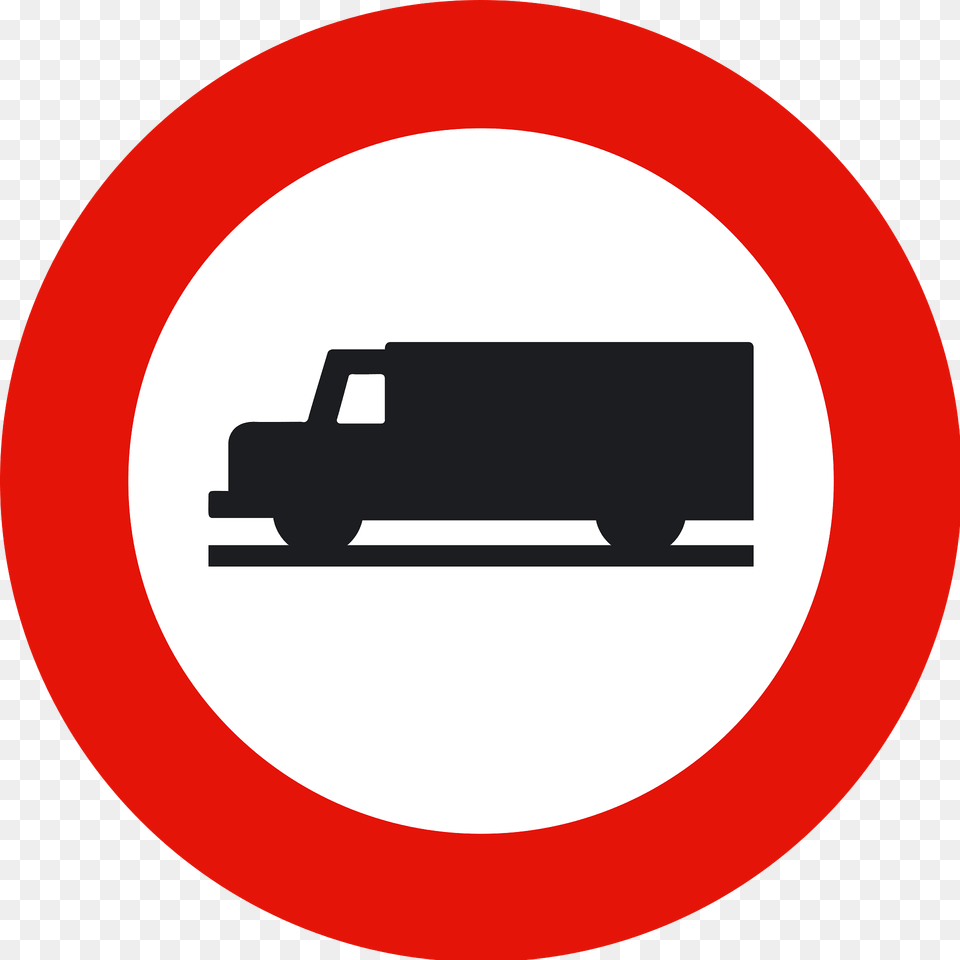 No Heavy Goods Vehicles Sign In Spain Clipart, Symbol, Machine, Wheel, Road Sign Free Transparent Png