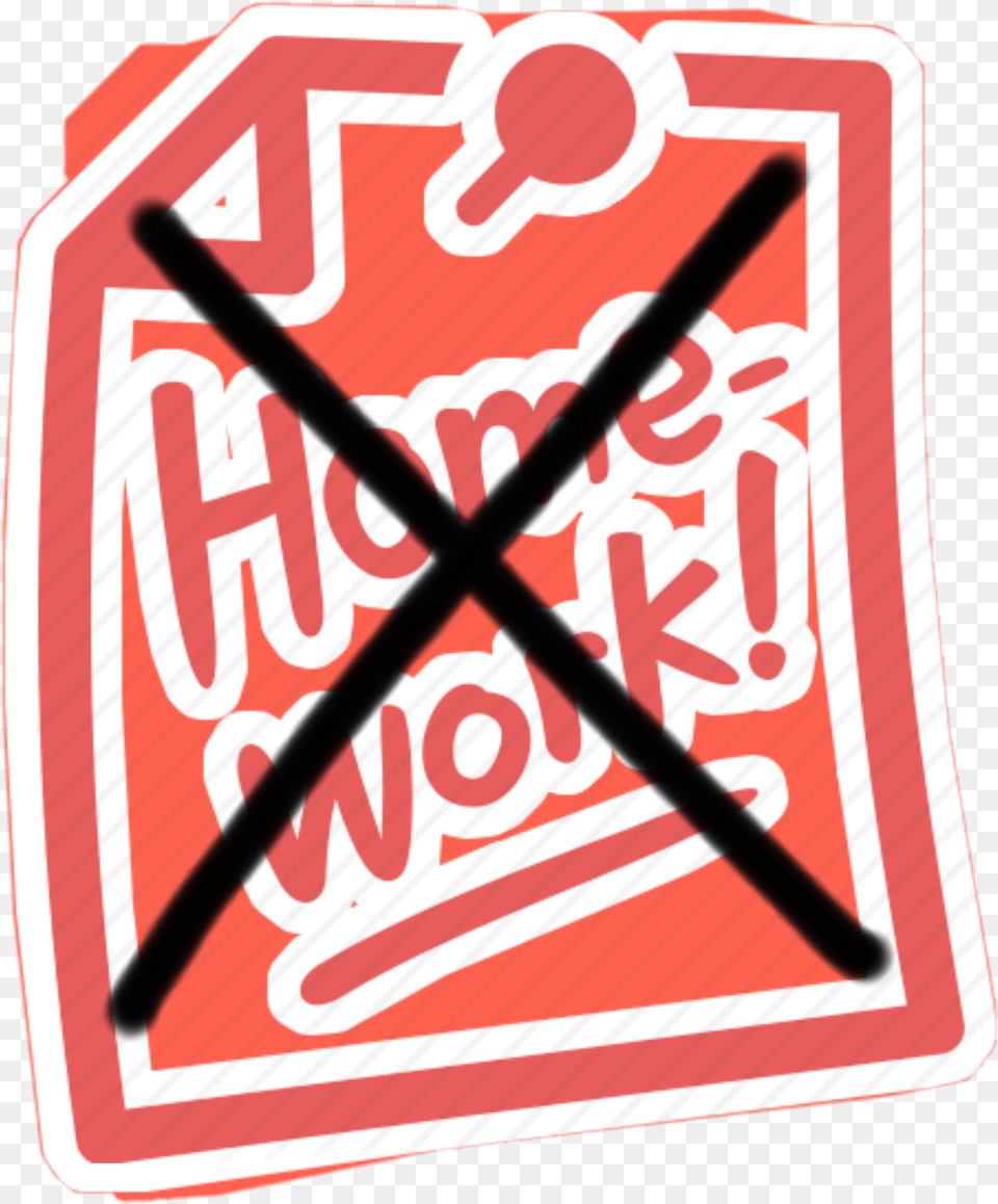 No Homework Sticker By Emily Vesely Language, Sign, Symbol, Blackboard Free Png