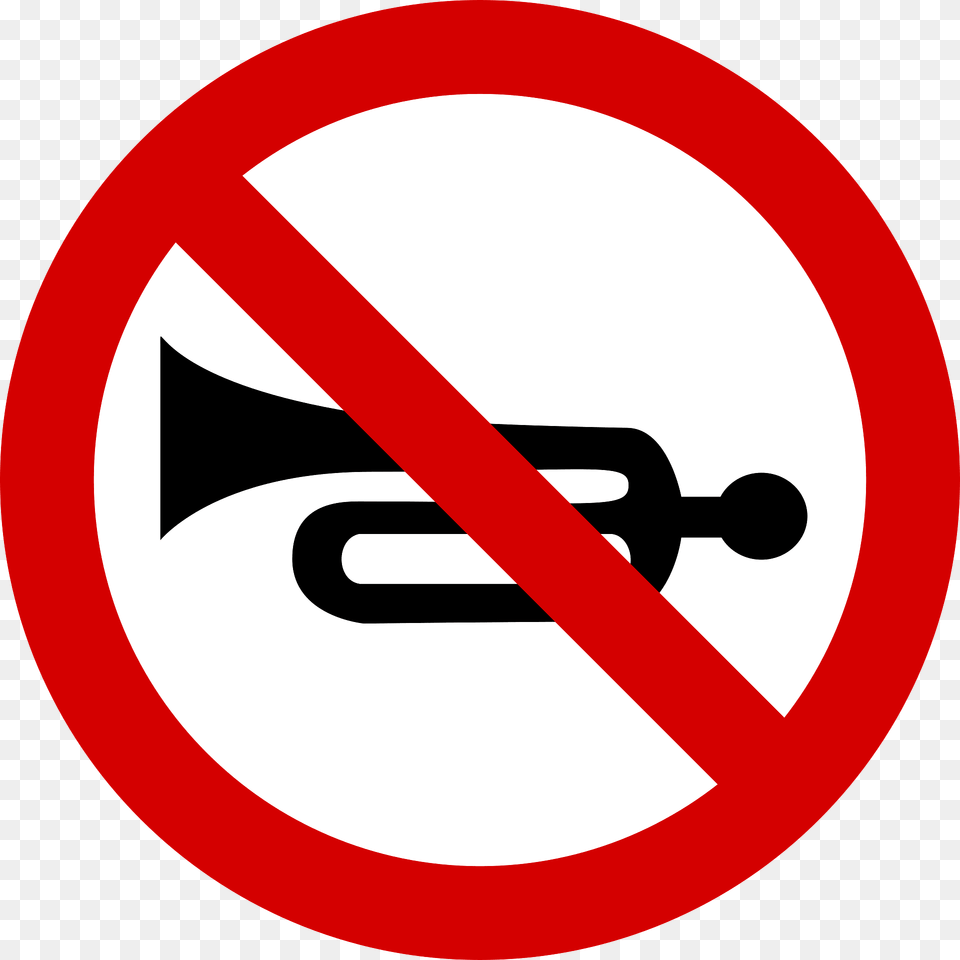 No Horns Or Excessive Motor Noise Sign In Poland Clipart, Symbol, Road Sign Png Image