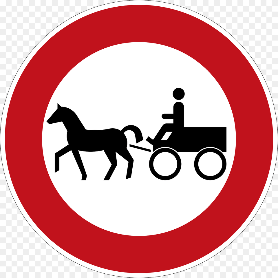 No Horse Drawn Wagons Permitted Clipart, Sign, Symbol, Road Sign, Animal Free Png Download