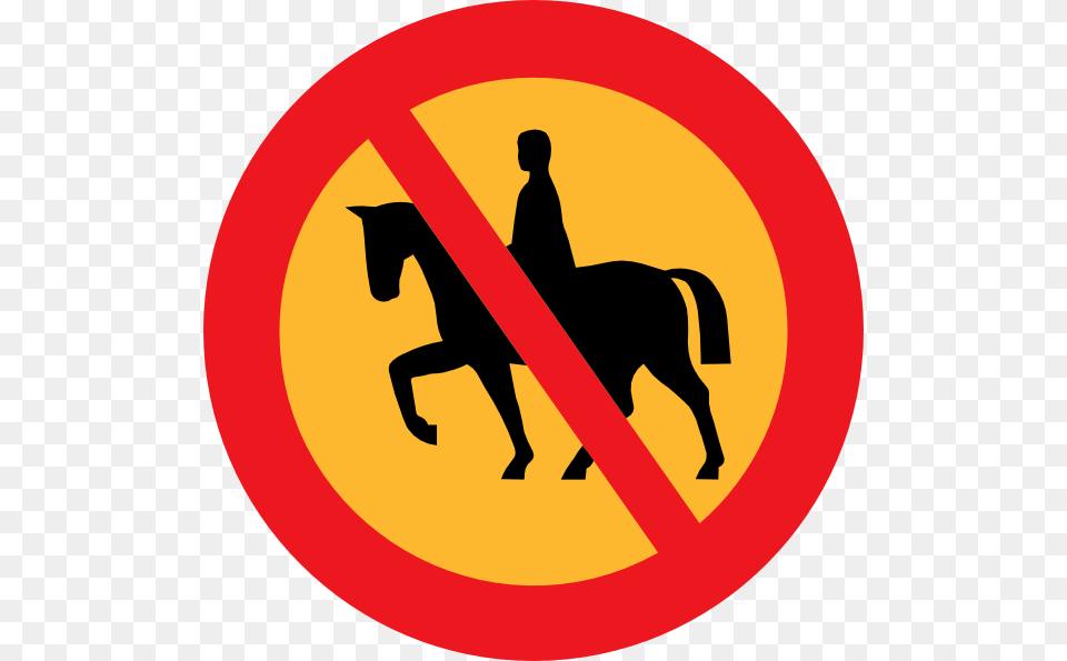 No Horse Riding Sign Clip Art Vector, Symbol, Road Sign, Person, Man Free Png