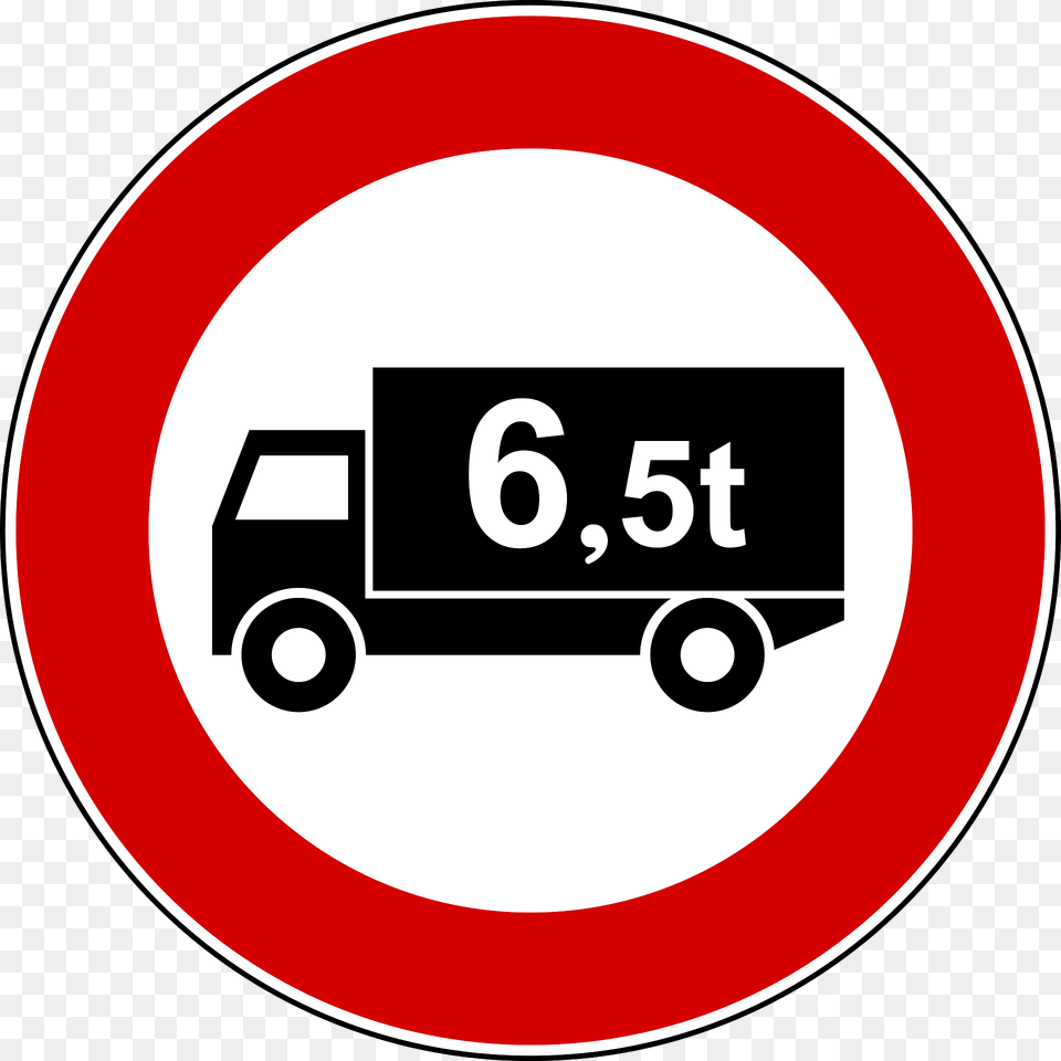No Large Goods Vehicles Over Weight Shown Clipart, Sign, Symbol, Road Sign Png