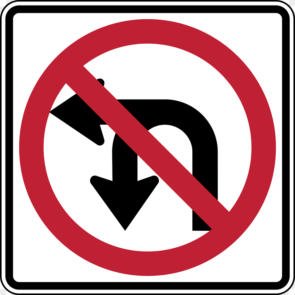 No Left Or U Turn Clipart, Sign, Symbol, Road Sign Png Image