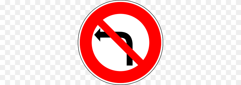 No Left Turn Sign, Symbol, Road Sign Free Transparent Png