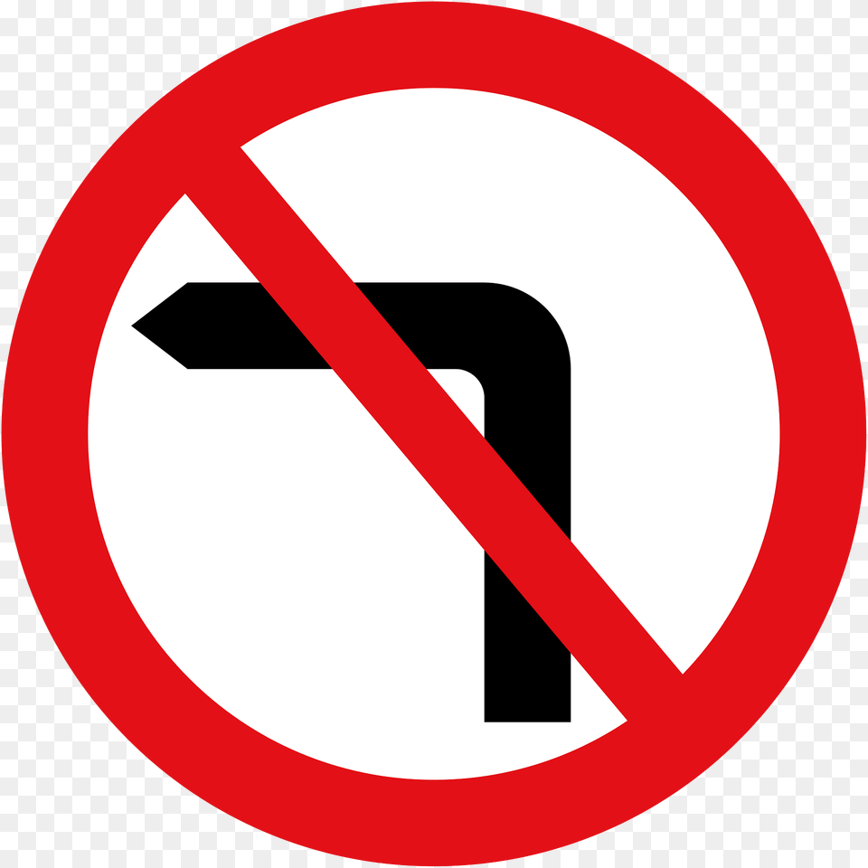 No Left Turn For Vehicular Traffic Clipart, Sign, Symbol, Road Sign Free Transparent Png
