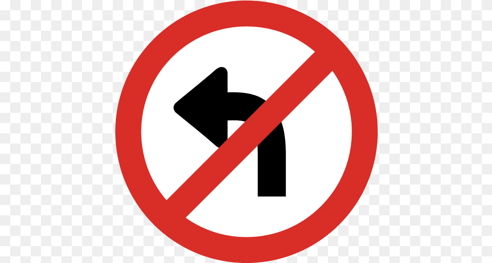 No Left Turn Sign Icon And Svg Vector Placa Proibido Virar A Esquerda, Road Sign, Symbol, Disk Free Transparent Png