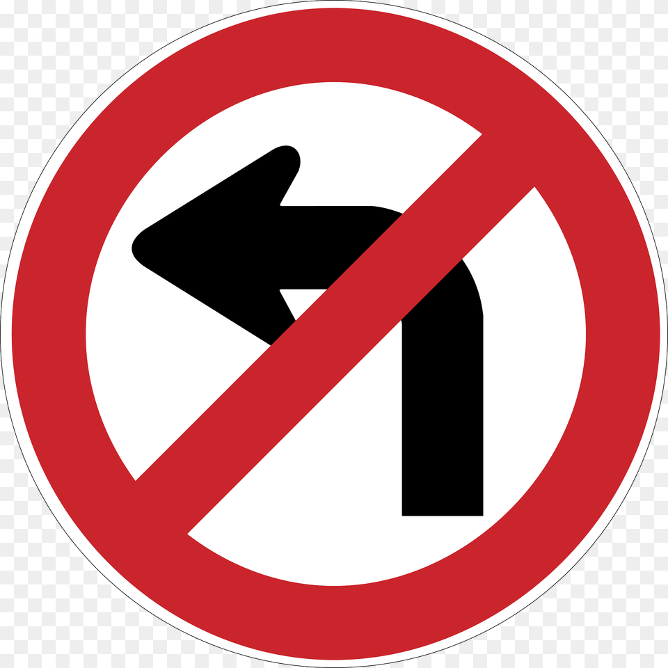 No Left Turn Sign In Argentina Clipart, Symbol, Road Sign Png Image