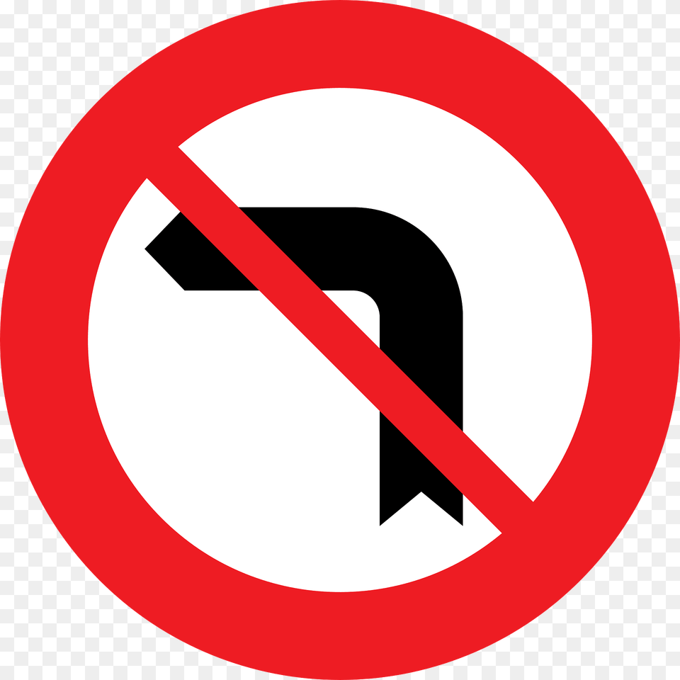 No Left Turn Sign In Austria Clipart, Symbol, Road Sign Free Png Download
