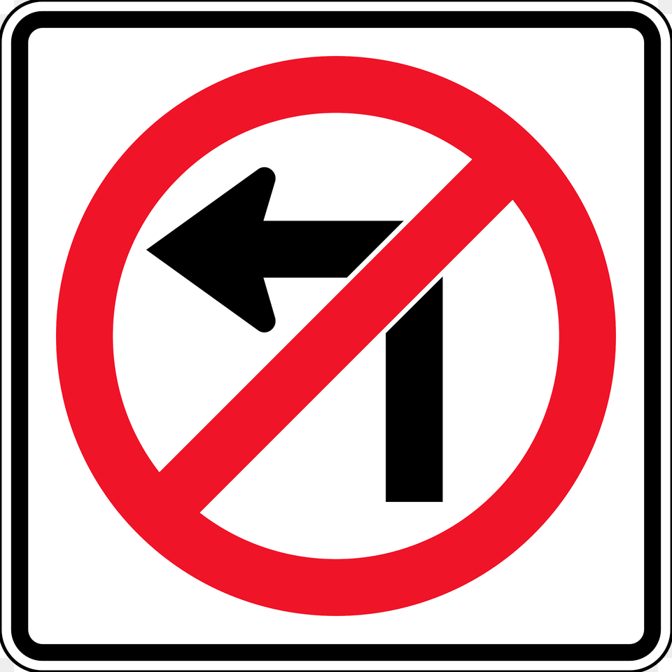 No Left Turn Sign In British Columbia Clipart, Road Sign, Symbol Free Png