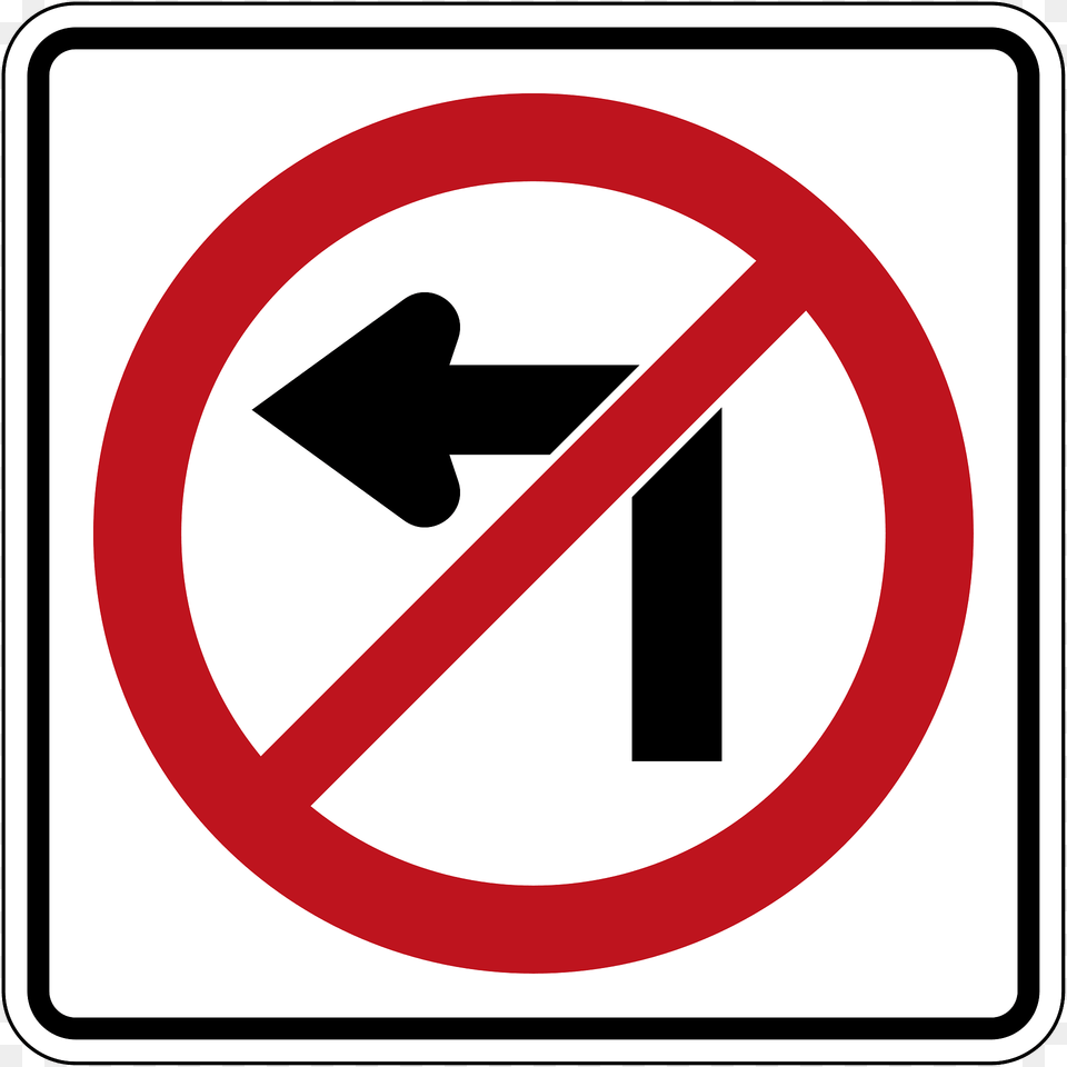 No Left Turn Sign In Canada Clipart, Road Sign, Symbol Png Image
