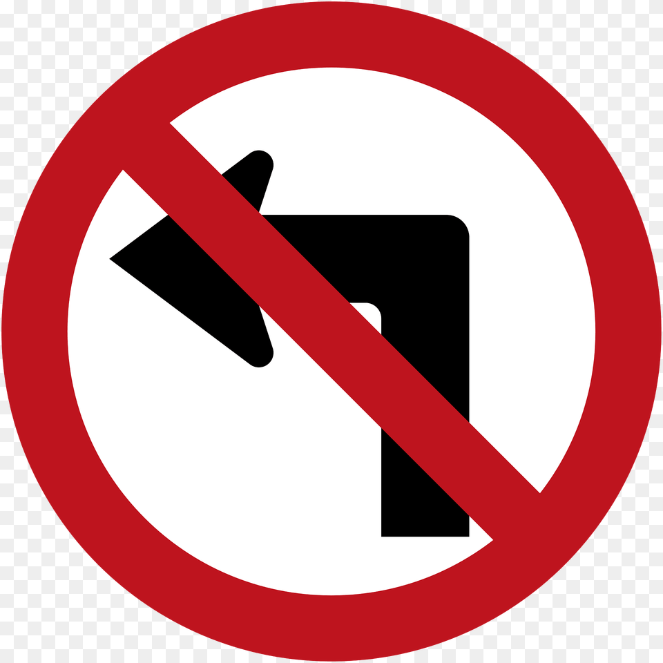 No Left Turn Sign In Colombia Clipart, Symbol, Road Sign Free Transparent Png