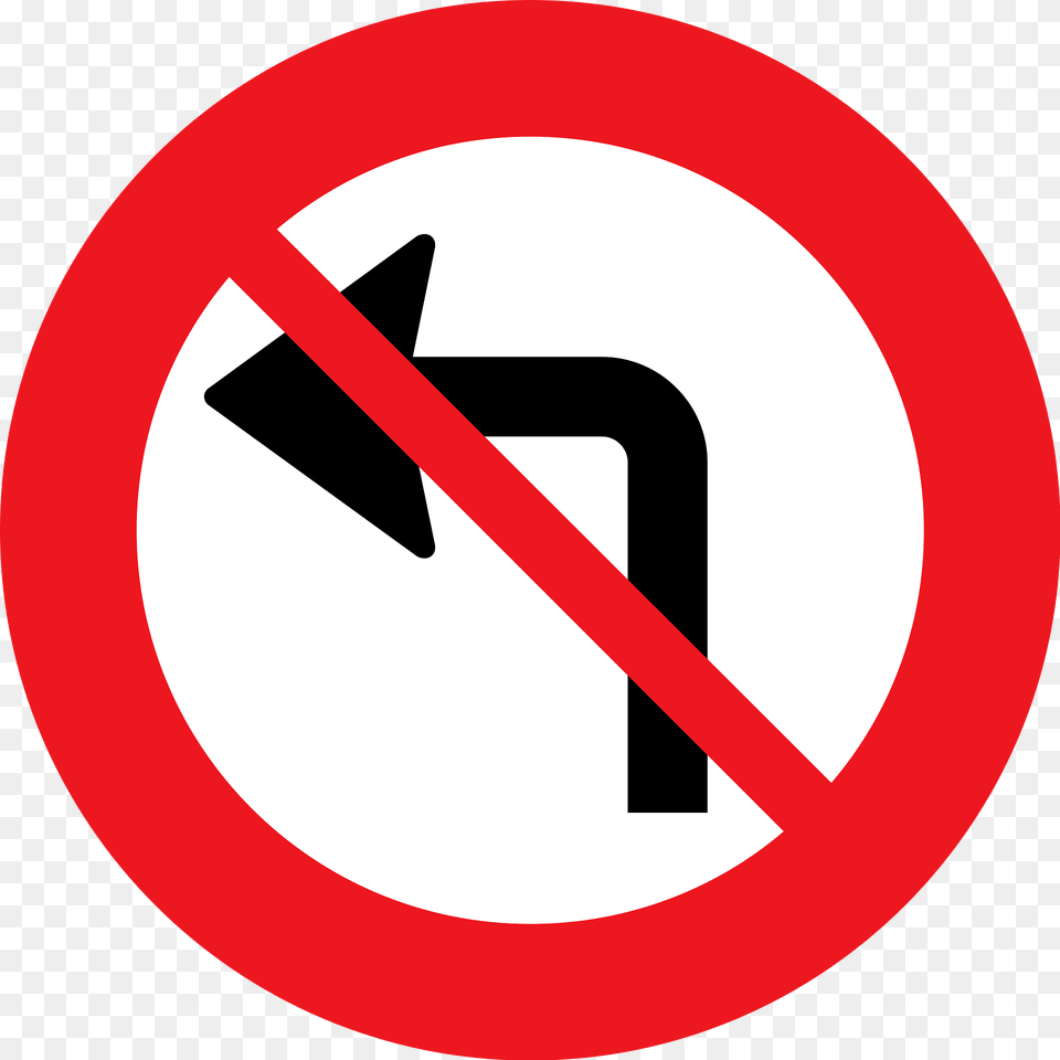 No Left Turn Sign In Denmark Clipart, Symbol, Road Sign Png