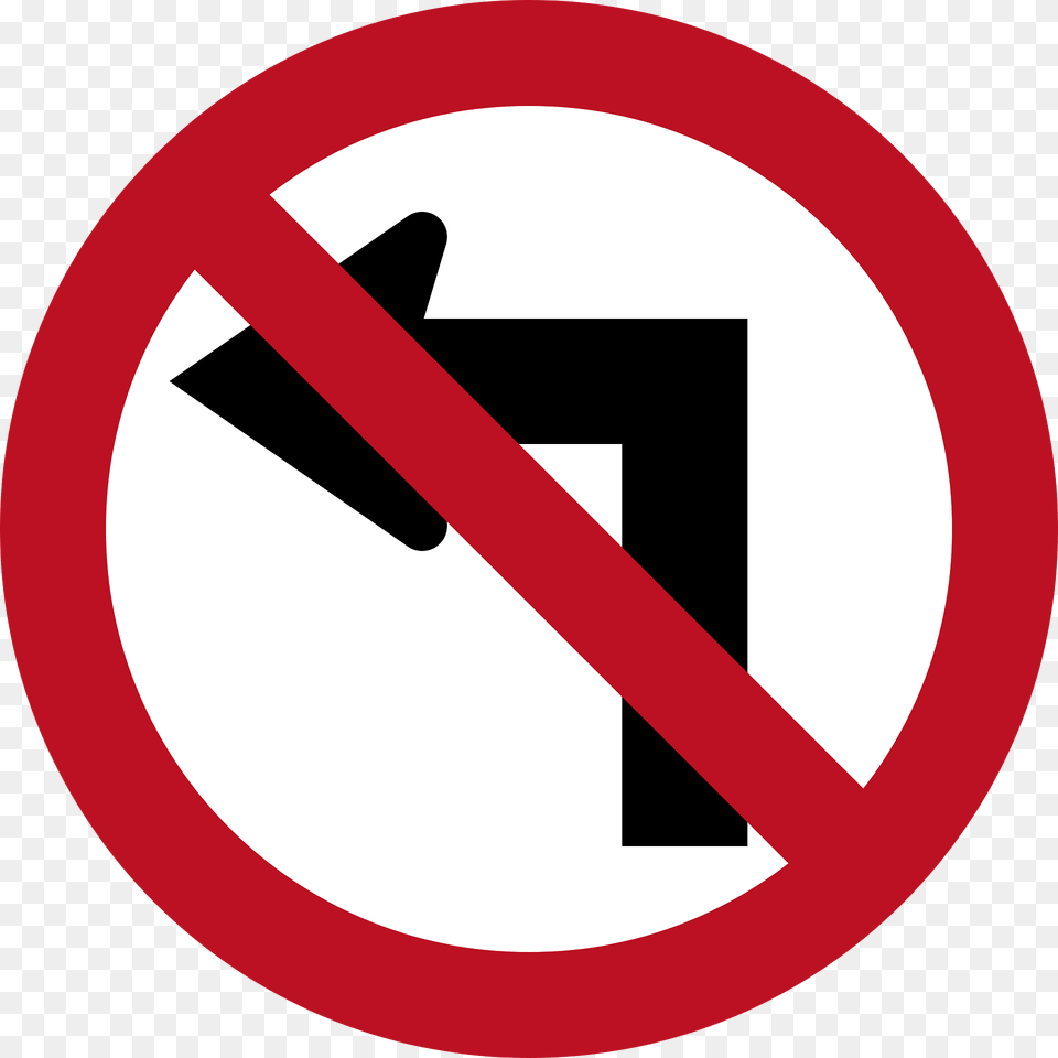 No Left Turn Sign In Indonesia Clipart, Symbol, Road Sign Free Png