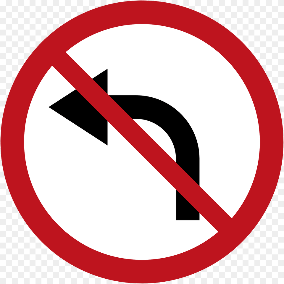 No Left Turn Sign In Jamaica Clipart, Symbol, Road Sign Free Transparent Png