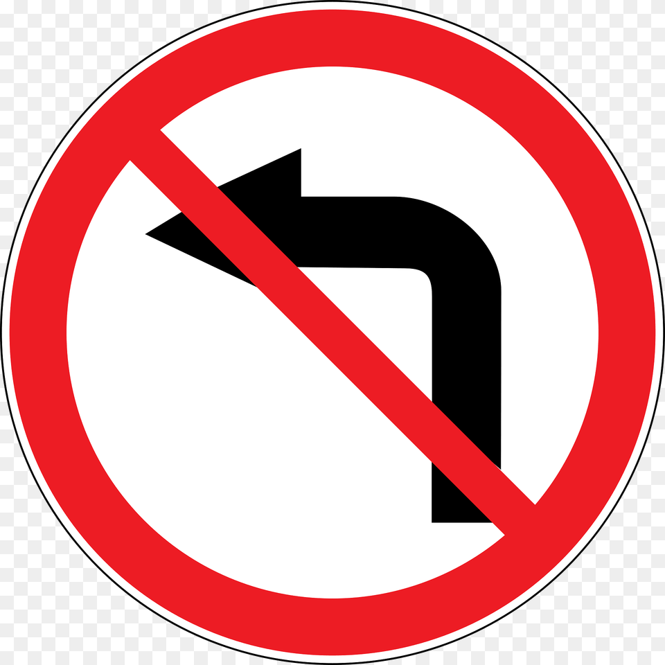 No Left Turn Sign In Moldova Clipart, Symbol, Road Sign Png