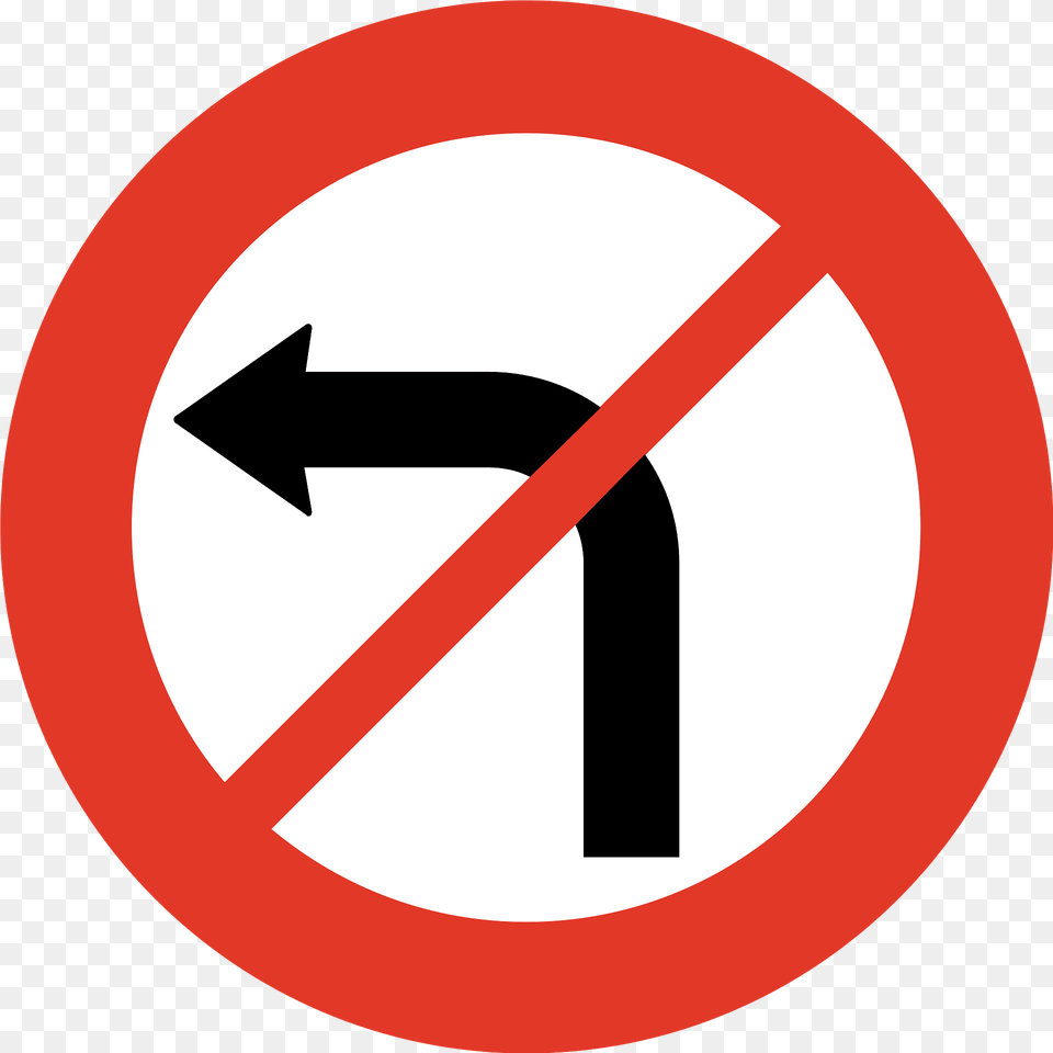 No Left Turn Sign In Norway Clipart, Symbol, Road Sign Png