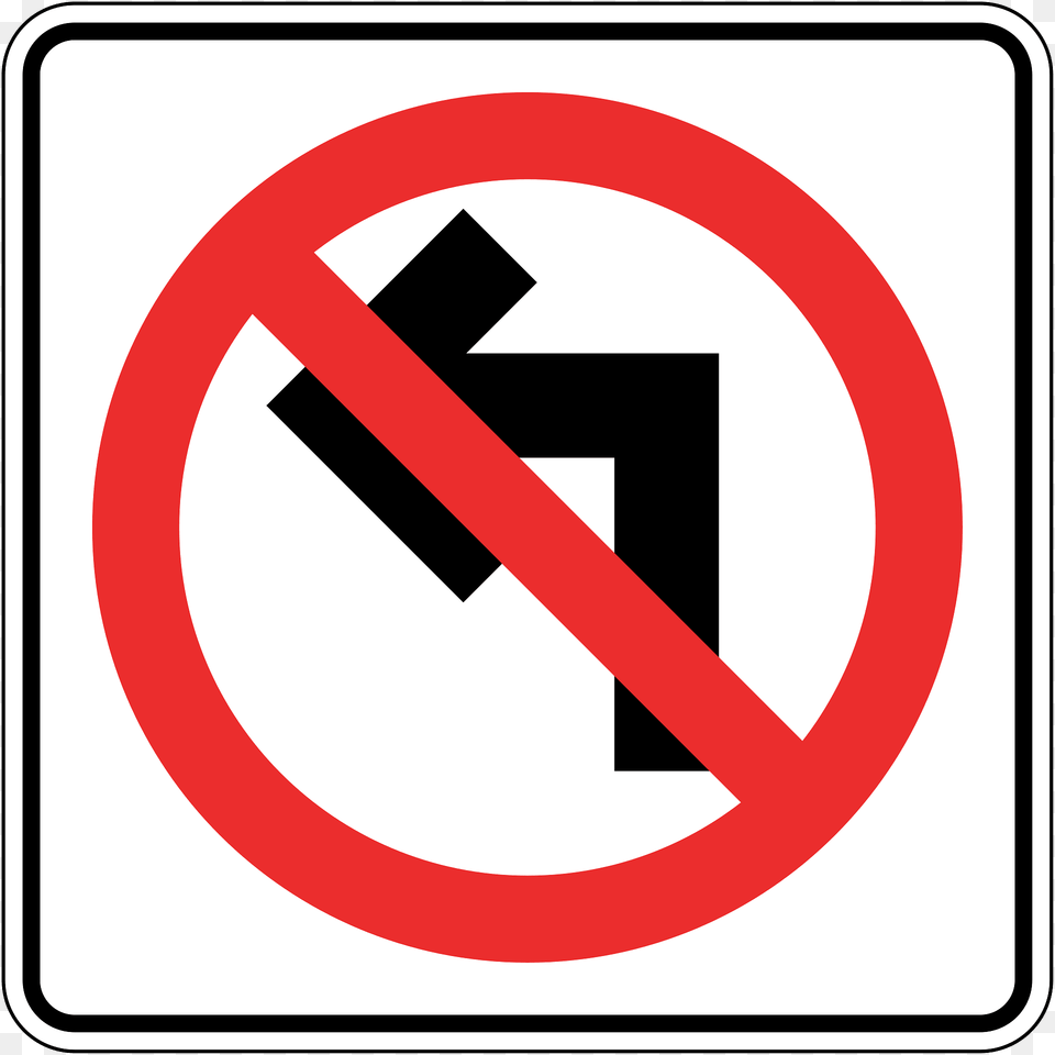 No Left Turn Sign In Panama Clipart, Symbol, Road Sign, First Aid Png Image
