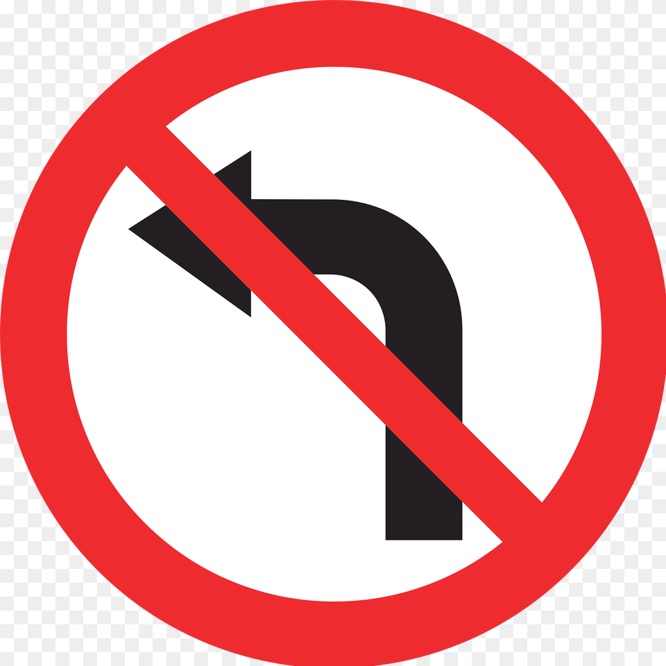 No Left Turn Sign In Switzerland Clipart, Symbol, Road Sign Free Png