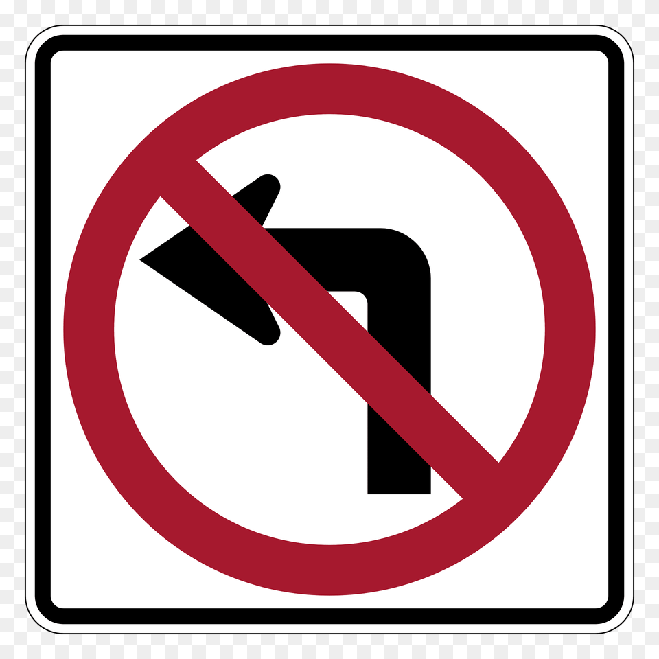 No Left Turn Sign In United States Clipart, Road Sign, Symbol Free Png Download