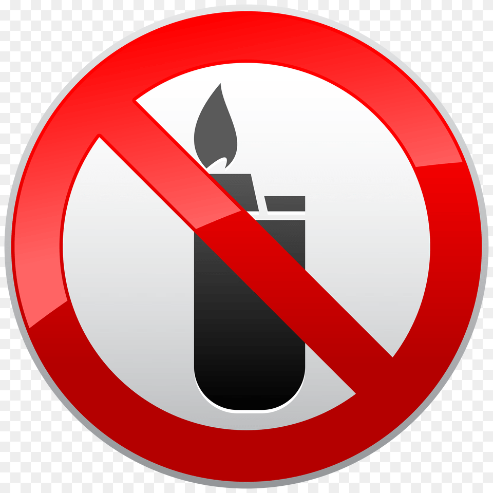 No Lighters And Open Flameprohibition Sign Clipart, Symbol, Dynamite, Weapon, Road Sign Png