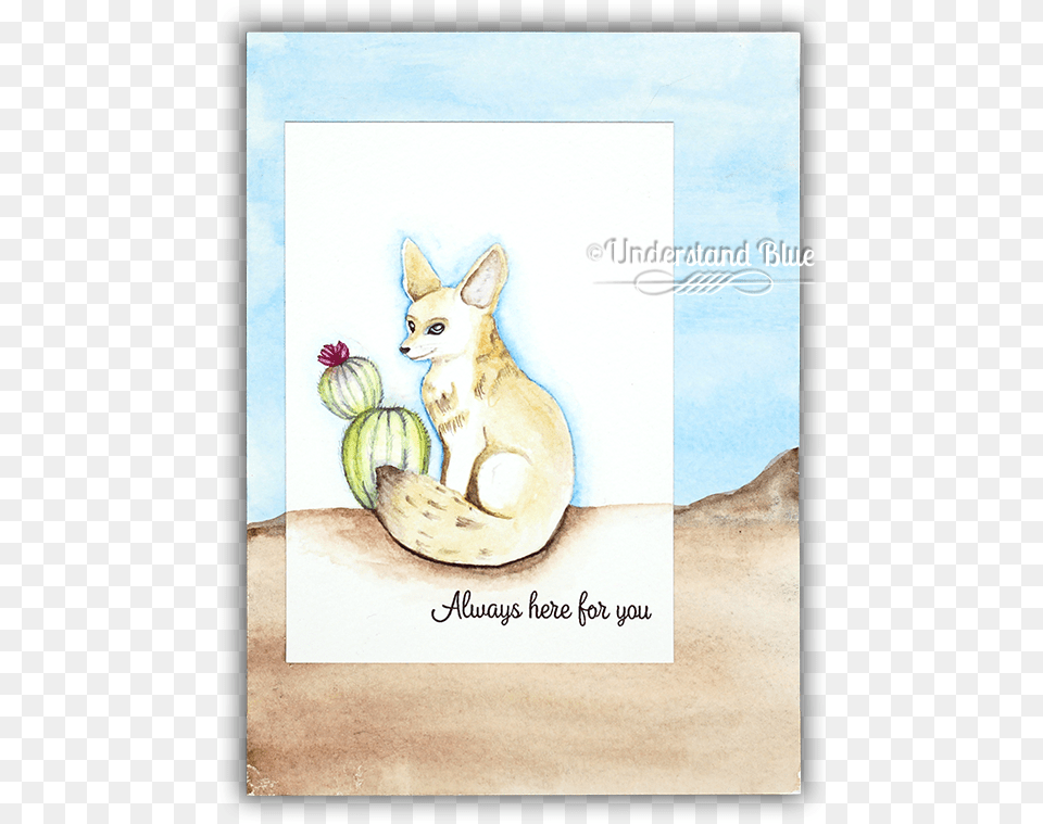 No Line Watercolor Fennec Fox By Understand Blue Illustration, Animal, Canine, Dog, Mammal Free Png