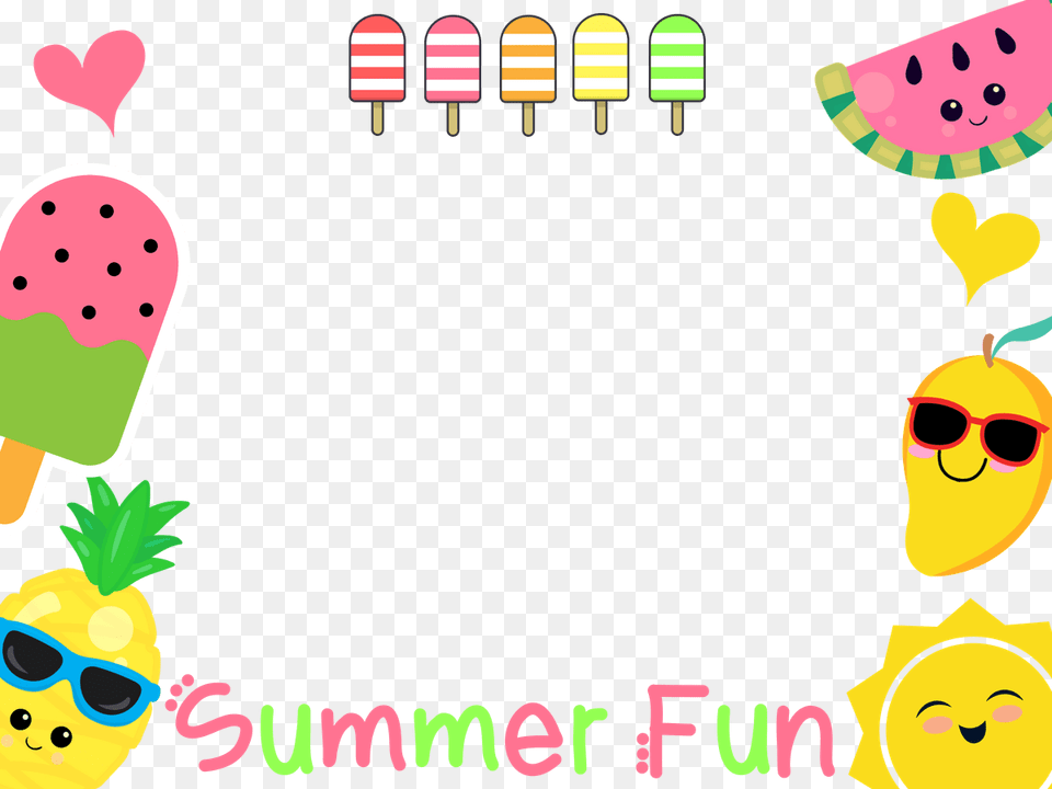 No Logo Summer Fun Fruit Manycam Borders Summer Fun Border, Face, Head, Person, Food Free Transparent Png