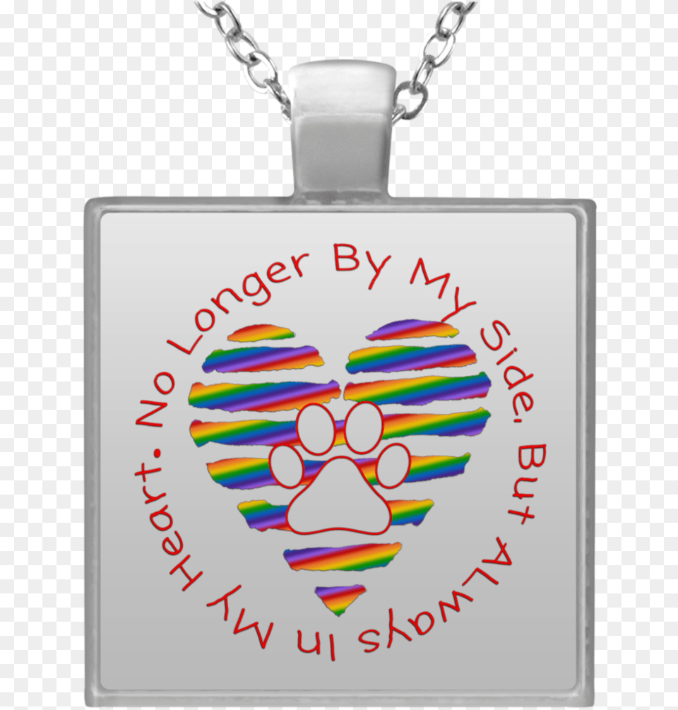 No Longer By My Side Circle With Rainbow Heart Un4684 Necklace, Accessories, Jewelry, Pendant, White Board Free Transparent Png