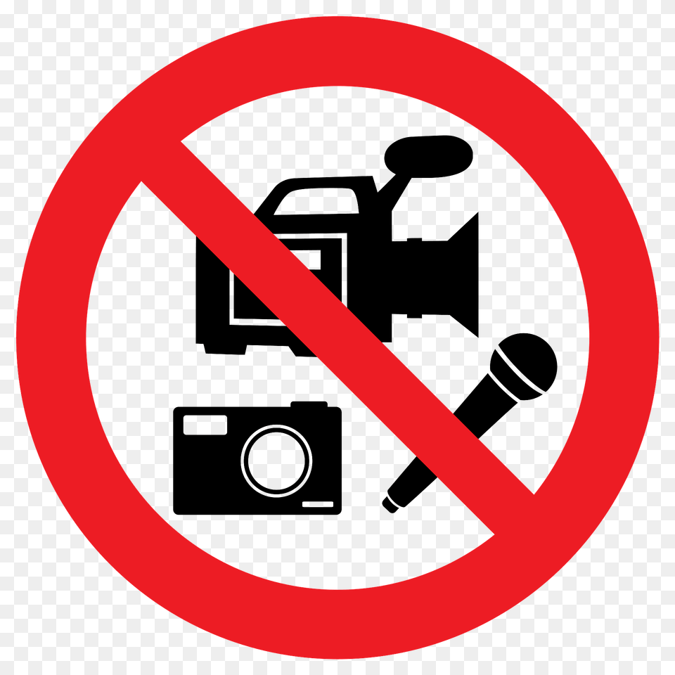 No Media Recording Allowed Clipart, Sign, Symbol, Road Sign Free Transparent Png