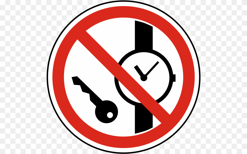 No Metallic Articles Or Watches, Sign, Symbol, Road Sign Free Png Download