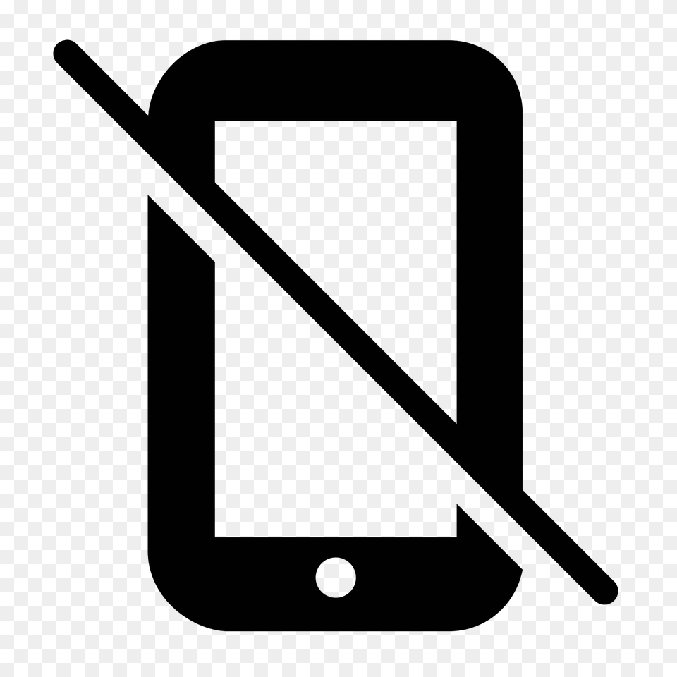 No Mobile Filled Icon, Gray Free Transparent Png