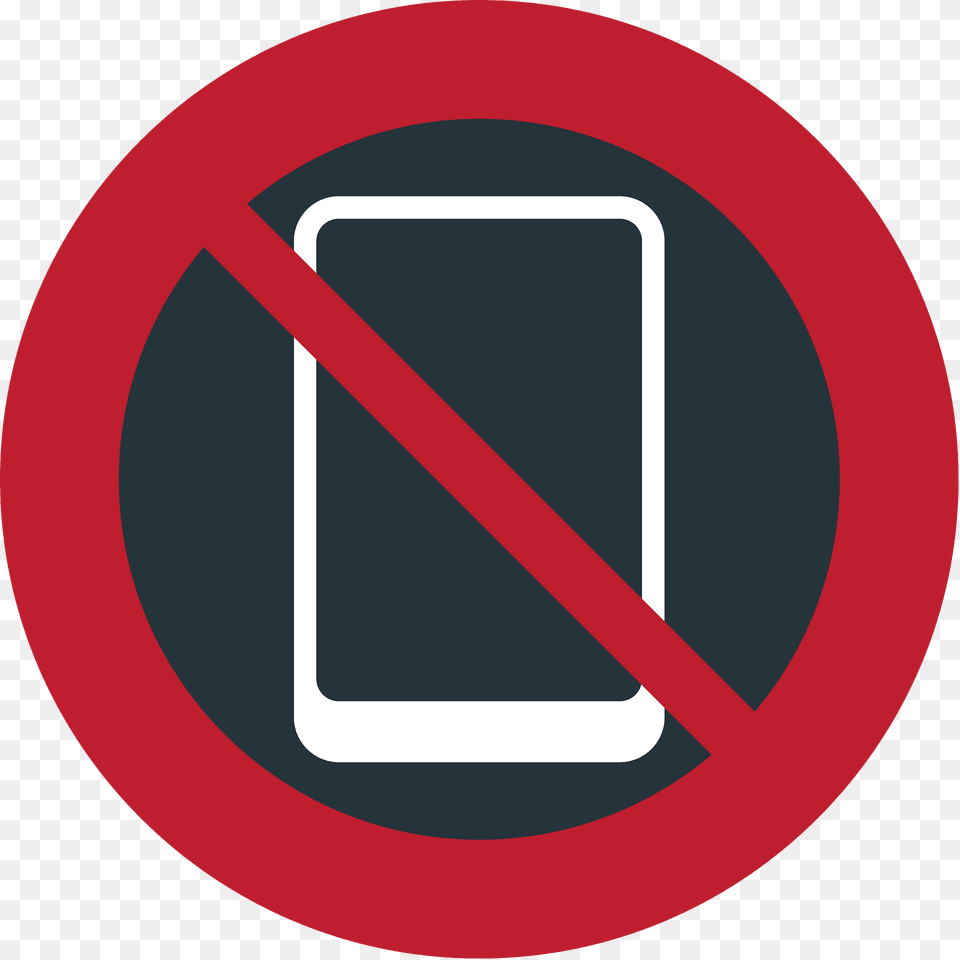 No Mobile Phones Emoji Clipart, Sign, Symbol, Road Sign, Disk Free Png Download