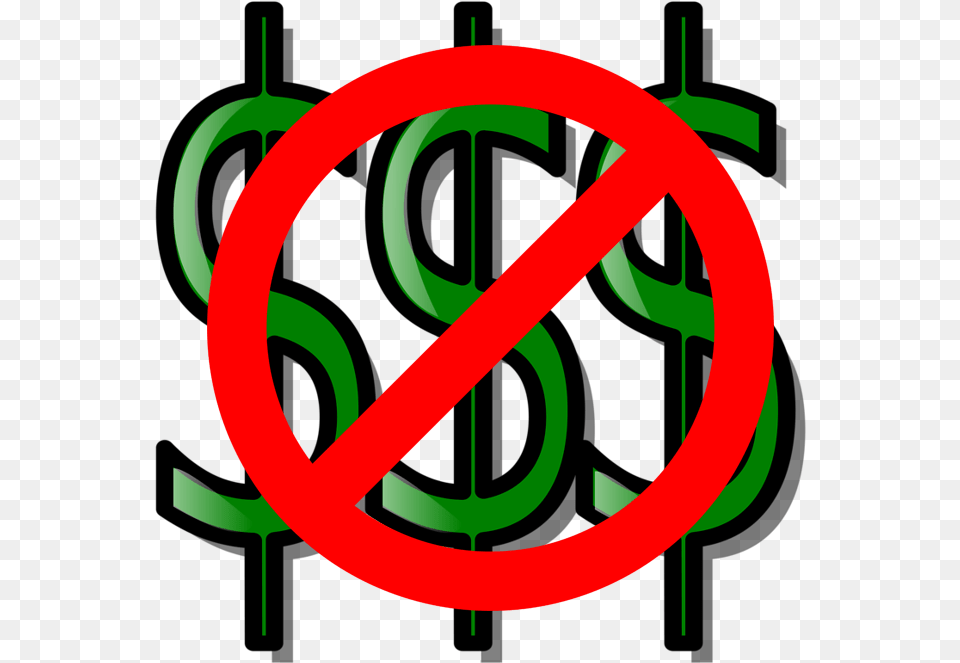No Money Money Symbol Clip Art, Sign, Road Sign Free Png Download