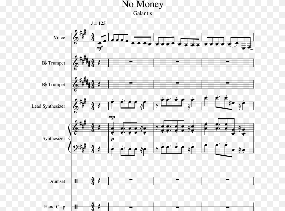 No Money Sheet Music 1 Of 33 Pages Sheet Music, Gray Free Png