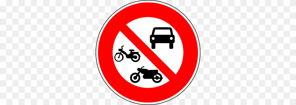 No Motor Vehicles Sign, Symbol, Road Sign, Machine Free Png Download