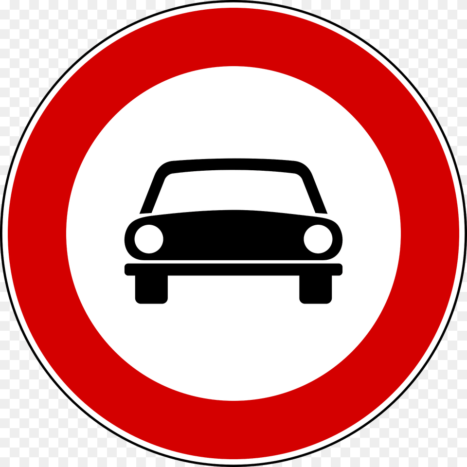 No Motor Vehicles Except Motorcycles Sign In Italy Clipart, Symbol, Road Sign, Disk Png Image