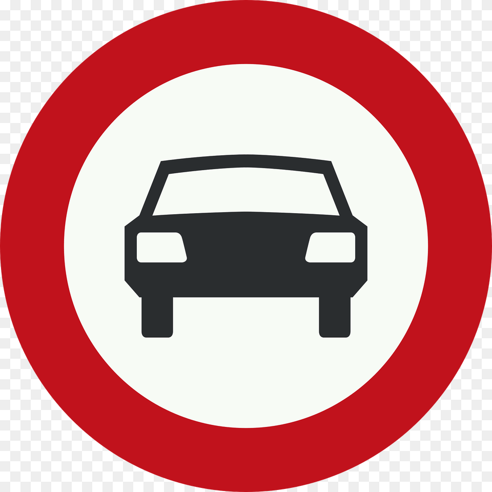 No Motor Vehicles Except Motorcycles Sign In Netherlands Clipart, Symbol, Car, Transportation, Vehicle Free Transparent Png