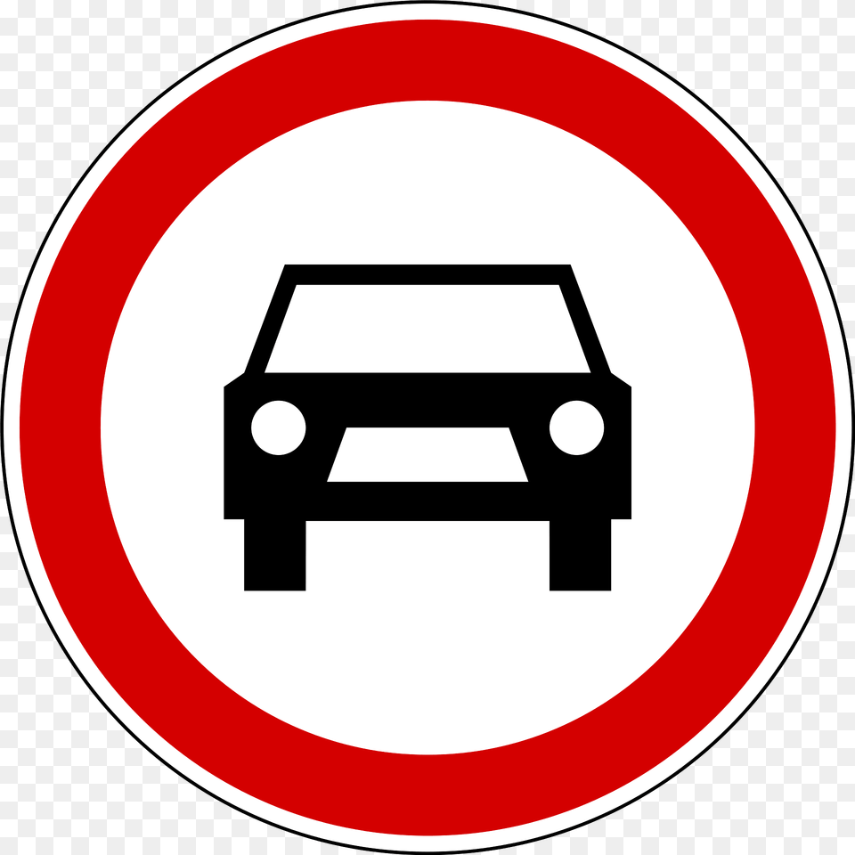 No Motor Vehicles Except Motorcycles Sign In Slovenia Clipart, Symbol, Road Sign, Disk Png Image