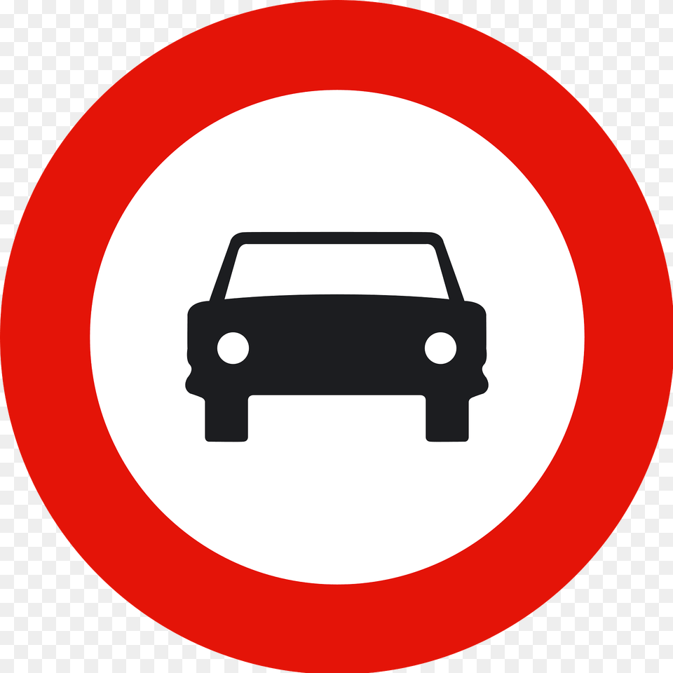 No Motor Vehicles Except Motorcycles Sign In Spain Clipart, Symbol, Disk, Road Sign Png