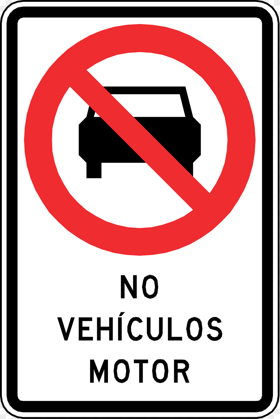 No Motor Vehicles Sign In Chile Clipart, Symbol, Road Sign Png Image