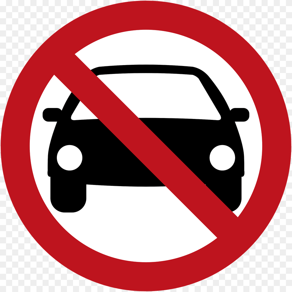No Motor Vehicles Sign In Colombia Clipart, Symbol, Road Sign, Disk Png Image