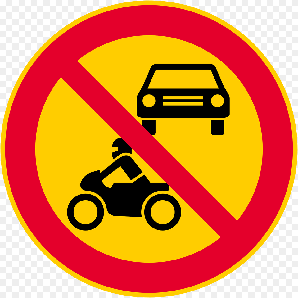 No Motor Vehicles Sign In Finland Clipart, Grass, Plant, Symbol, Car Free Png Download