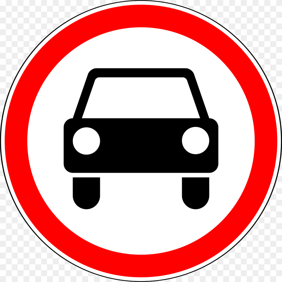 No Motor Vehicles Sign In Russia Clipart, Symbol, Road Sign, Disk Free Png Download