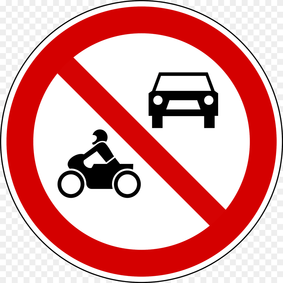 No Motor Vehicles Sign In Slovenia Clipart, Symbol, Road Sign Free Transparent Png