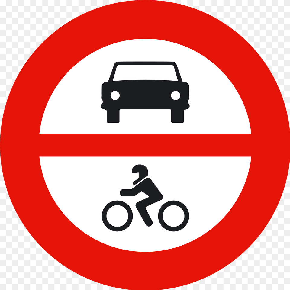 No Motor Vehicles Sign In Spain Clipart, Symbol, Vehicle, Car, Transportation Free Png Download