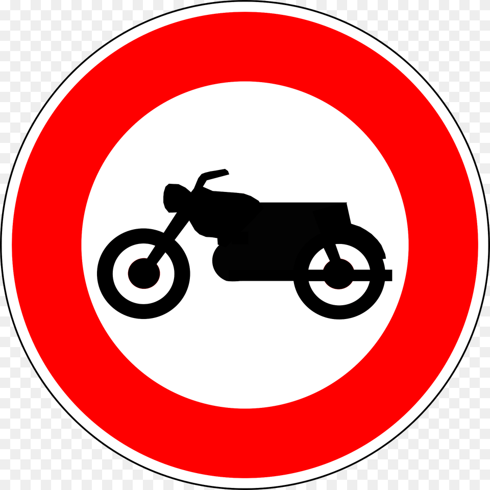 No Motorcycles Clipart, Symbol, Sign, Vehicle, Transportation Free Transparent Png