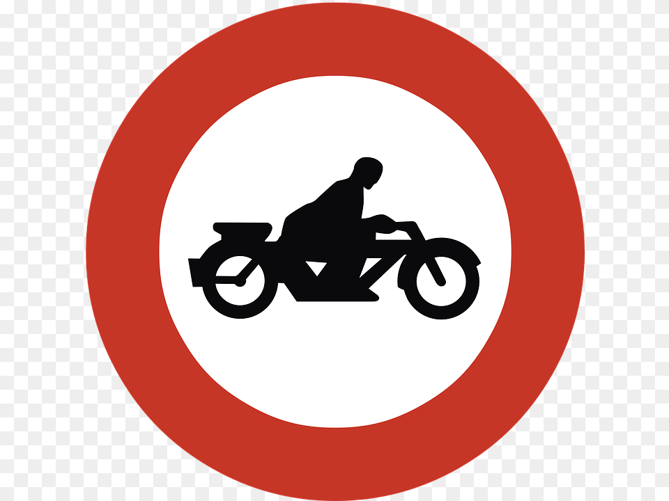 No Motorcycles Road Sign, Symbol, Vehicle, Transportation, Motorcycle Free Png Download