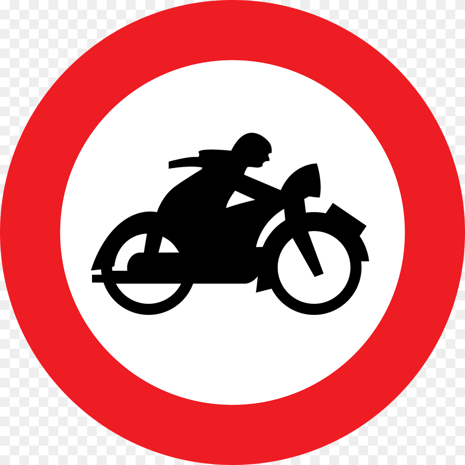No Motorcycles Sign In Austria Clipart, Symbol, Vehicle, Transportation, Motorcycle Free Transparent Png